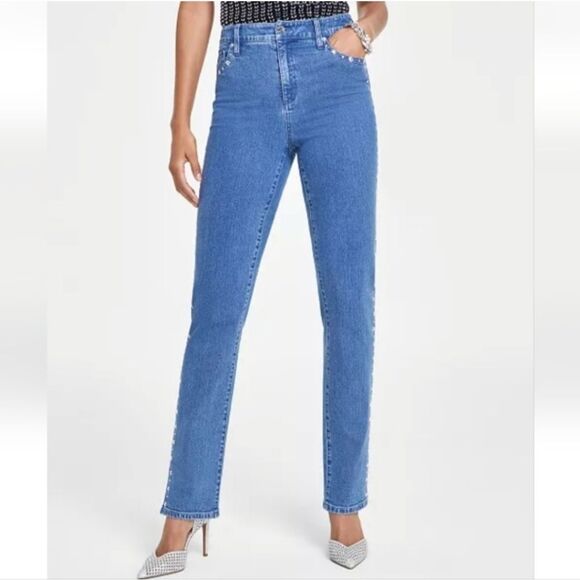 I.N.C. Women's High-Rise Rhinestone Jeans - Picture 2 of 4